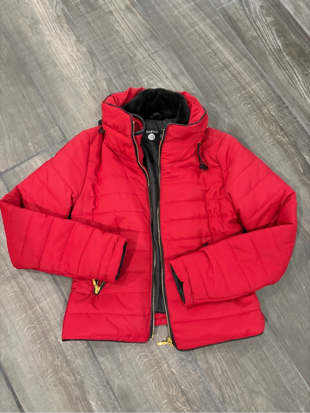 Boohoo Red Puffer Jacket